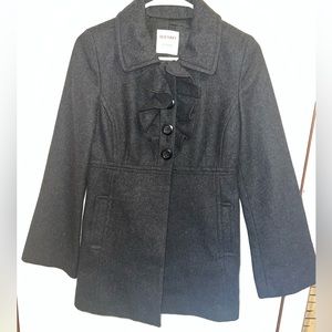 Women’s Wool Ruffle Pea Coat